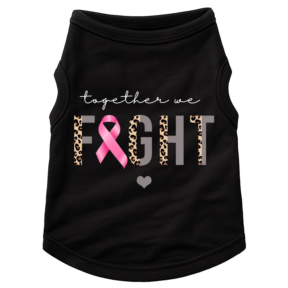 Together We Fight Breast Cancer Awareness Leopard Doggie Tank