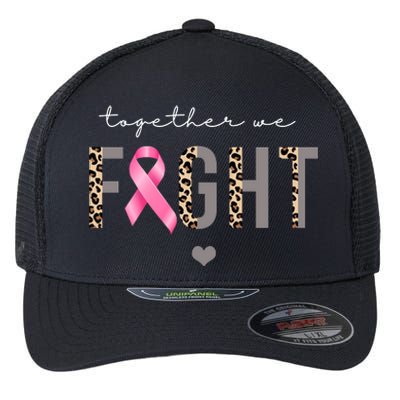 Together We Fight Breast Cancer Awareness Leopard Flexfit Unipanel Trucker Cap