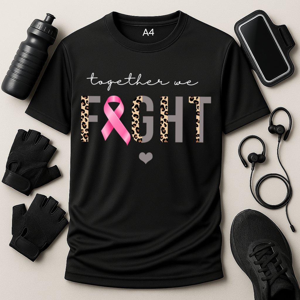 Together We Fight Breast Cancer Awareness Leopard Cooling Performance Crew T-Shirt
