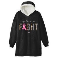 Together We Fight Breast Cancer Awareness Leopard Hooded Wearable Blanket