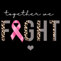 Together We Fight Breast Cancer Awareness Leopard Drawstring Bag