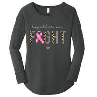 Together We Fight Breast Cancer Awareness Leopard Women's Perfect Tri Tunic Long Sleeve Shirt