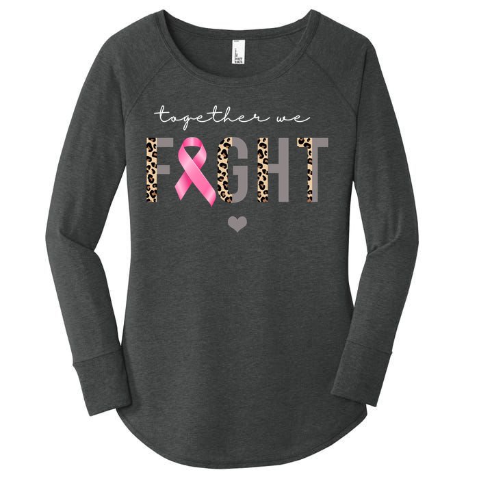 Together We Fight Breast Cancer Awareness Leopard Women's Perfect Tri Tunic Long Sleeve Shirt