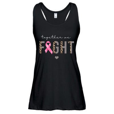 Together We Fight Breast Cancer Awareness Leopard Ladies Essential Flowy Tank