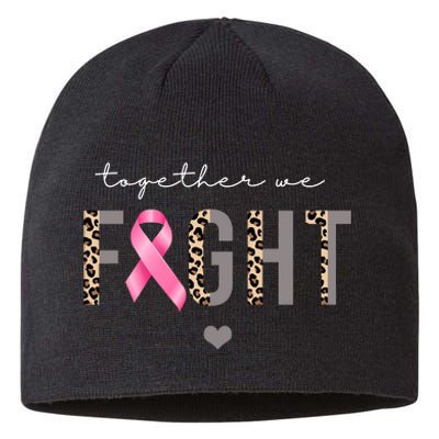 Together We Fight Breast Cancer Awareness Leopard Sustainable Beanie