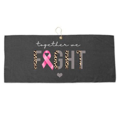 Together We Fight Breast Cancer Awareness Leopard Large Microfiber Waffle Golf Towel