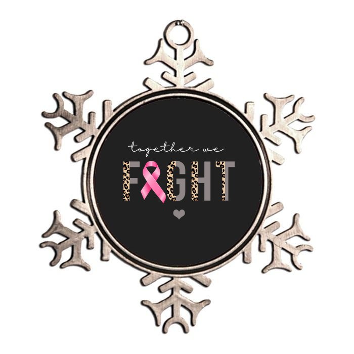 Together We Fight Breast Cancer Awareness Leopard Metallic Star Ornament