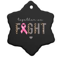 Together We Fight Breast Cancer Awareness Leopard Ceramic Star Ornament