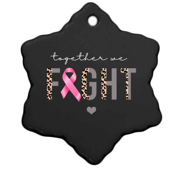 Together We Fight Breast Cancer Awareness Leopard Ceramic Star Ornament