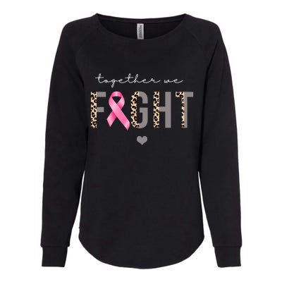 Together We Fight Breast Cancer Awareness Leopard Womens California Wash Sweatshirt