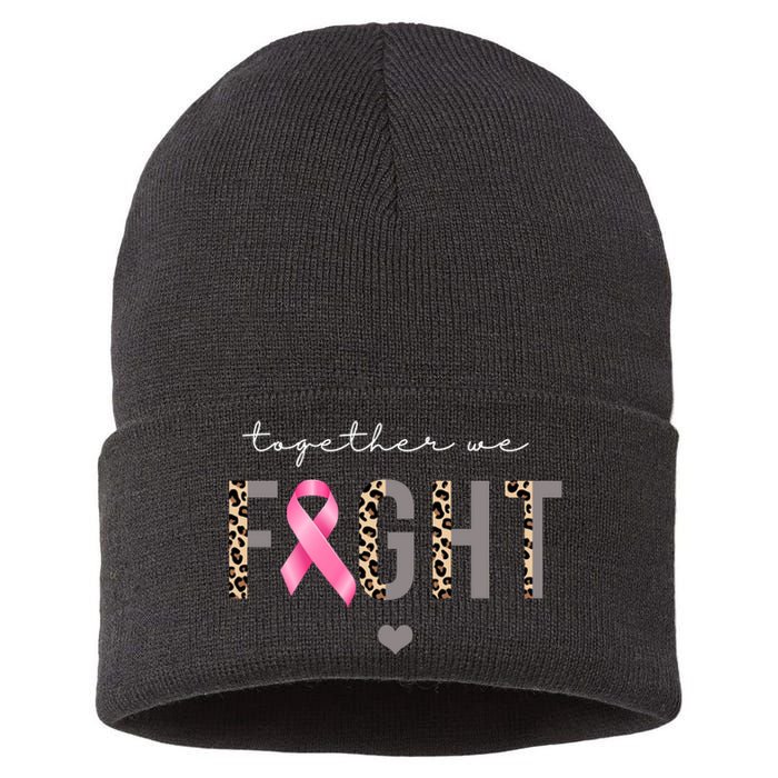 Together We Fight Breast Cancer Awareness Leopard Sustainable Knit Beanie