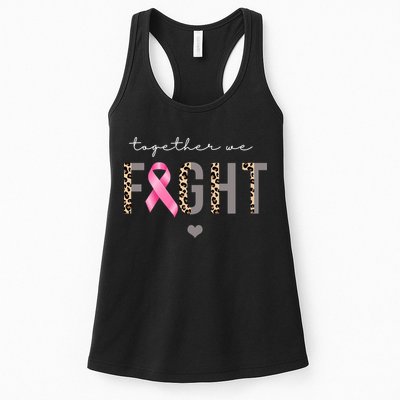 Together We Fight Breast Cancer Awareness Leopard Womens Tank Top