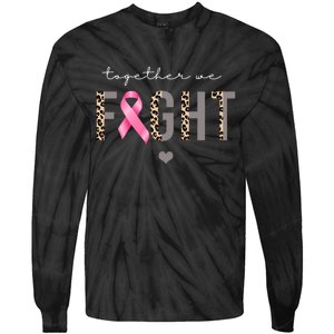 Together We Fight Breast Cancer Awareness Leopard Tie-Dye Long Sleeve Shirt