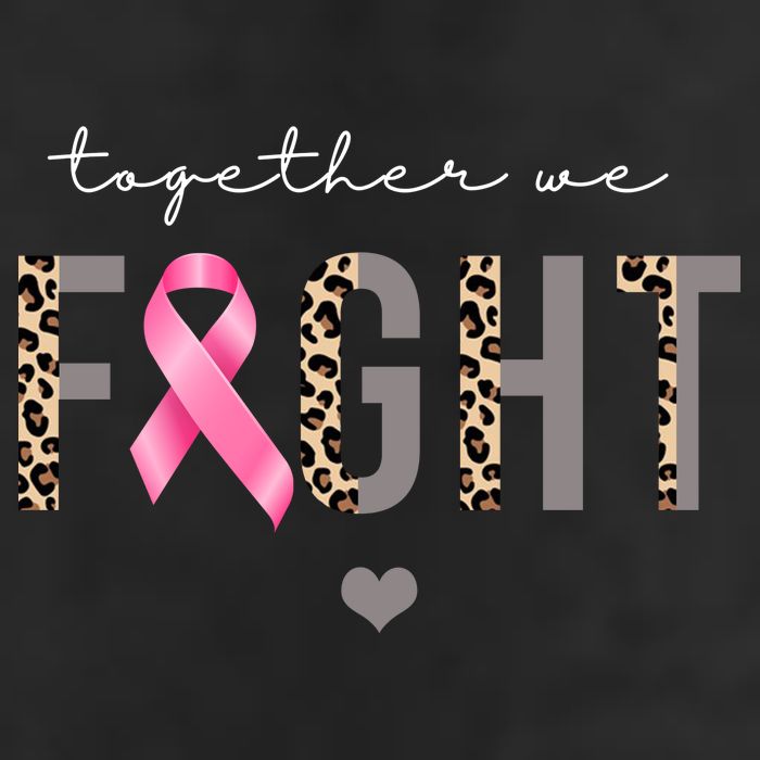 Together We Fight Breast Cancer Awareness Leopard Hat