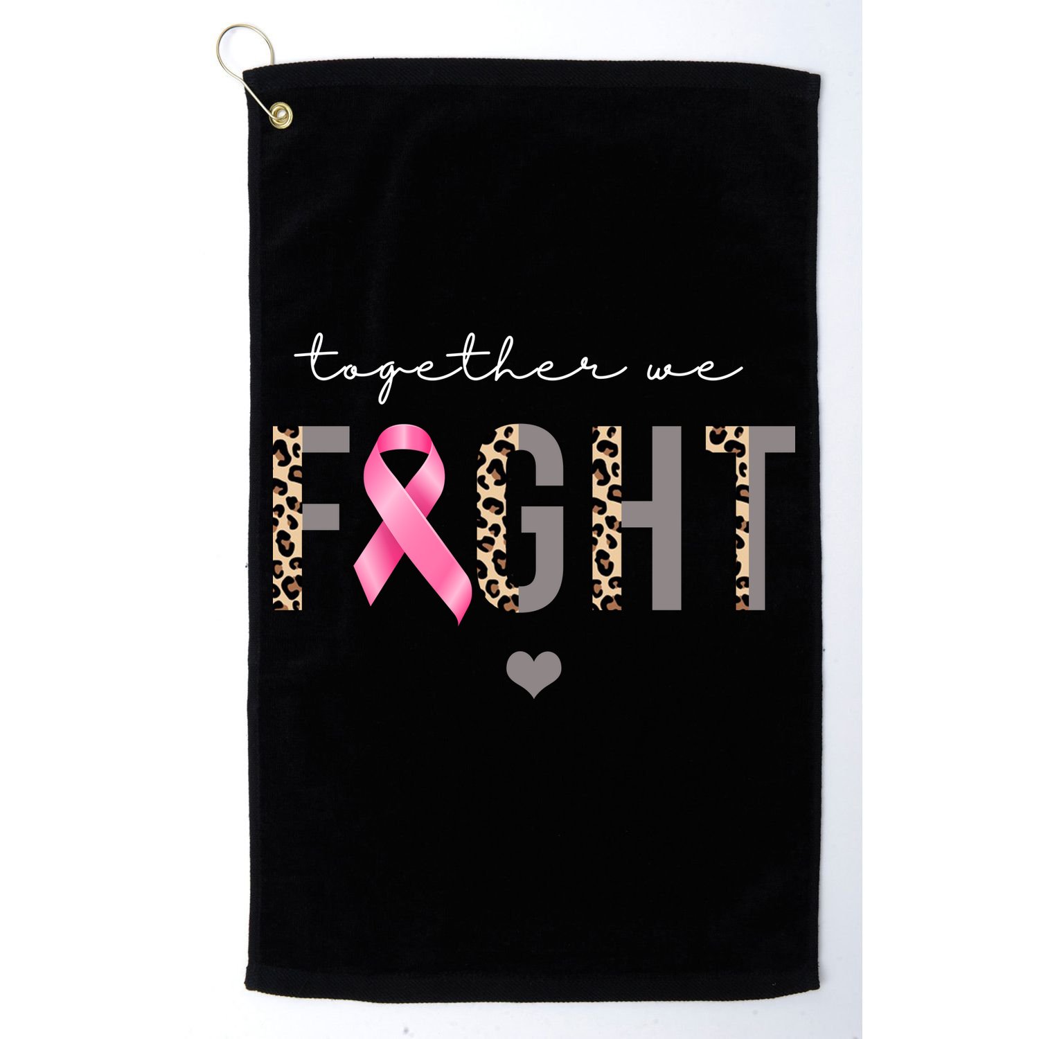 Together We Fight Breast Cancer Awareness Leopard Golf Towel