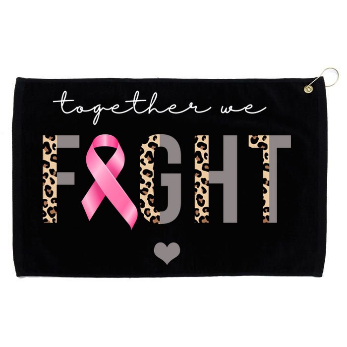 Together We Fight Breast Cancer Awareness Leopard Grommeted Golf Towel