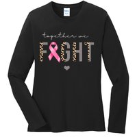 Together We Fight Breast Cancer Awareness Leopard Ladies Long Sleeve Shirt