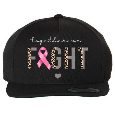 Together We Fight Breast Cancer Awareness Leopard Wool Snapback Cap