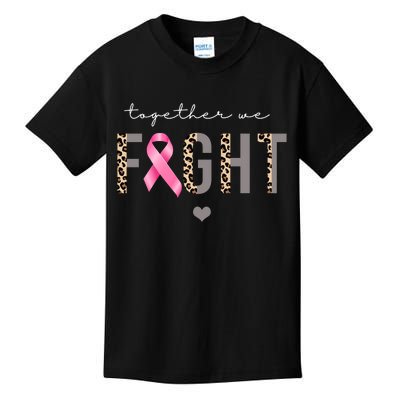 Together We Fight Breast Cancer Awareness Leopard Kids T-Shirt