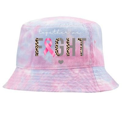 Together We Fight Breast Cancer Awareness Leopard Tie-Dyed Bucket Hat