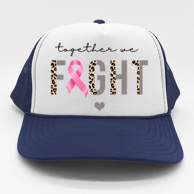 Together We Fight Breast Cancer Awareness Leopard Trucker Hat