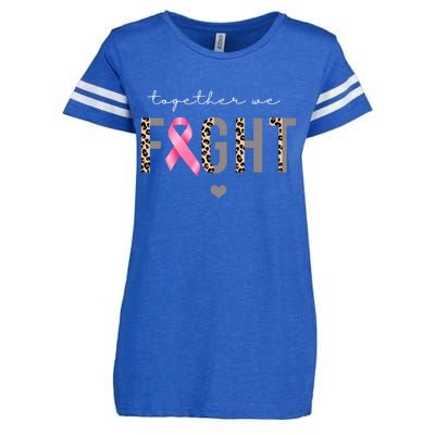 Together We Fight Breast Cancer Awareness Leopard Enza Ladies Jersey Football T-Shirt