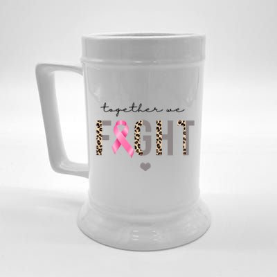 Together We Fight Breast Cancer Awareness Leopard Beer Stein