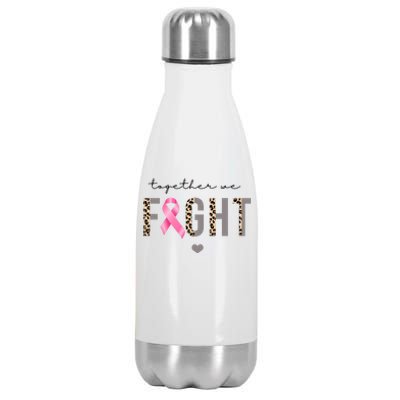 Together We Fight Breast Cancer Awareness Leopard Stainless Steel Insulated Water Bottle