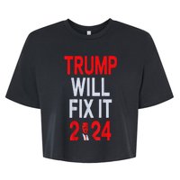 Trump Will Fix It Election 2024 Bella+Canvas Jersey Crop Tee