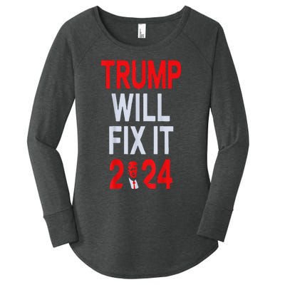 Trump Will Fix It Election 2024 Women's Perfect Tri Tunic Long Sleeve Shirt