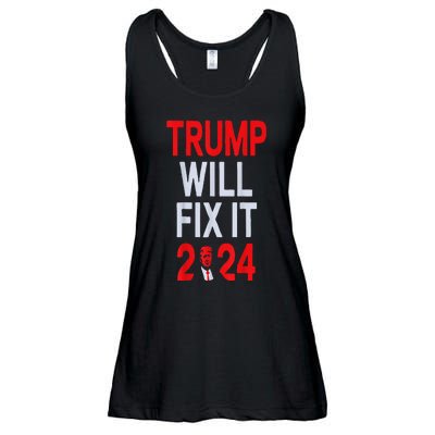 Trump Will Fix It Election 2024 Ladies Essential Flowy Tank