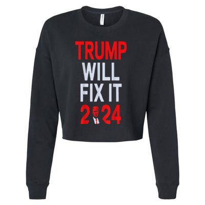 Trump Will Fix It Election 2024 Cropped Pullover Crew