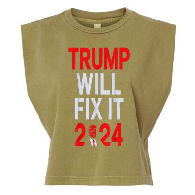 Trump Will Fix It Election 2024 Garment-Dyed Women's Muscle Tee