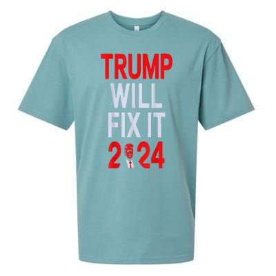 Trump Will Fix It Election 2024 Sueded Cloud Jersey T-Shirt