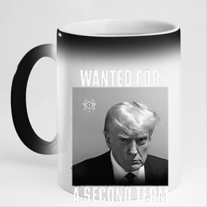 Trump Wanted For A Second Term 11oz Black Color Changing Mug