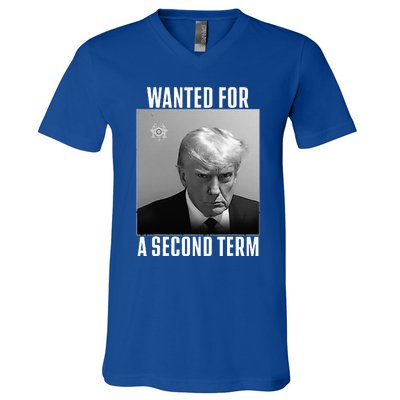 Trump Wanted For A Second Term V-Neck T-Shirt