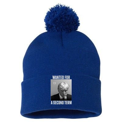 Trump Wanted For A Second Term Pom Pom 12in Knit Beanie