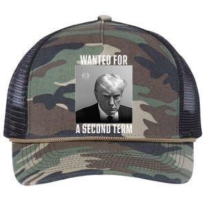 Trump Wanted For A Second Term Retro Rope Trucker Hat Cap