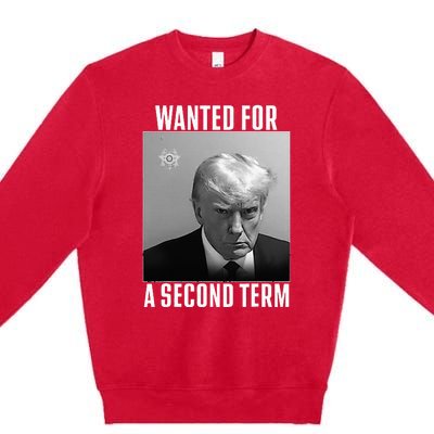 Trump Wanted For A Second Term Premium Crewneck Sweatshirt