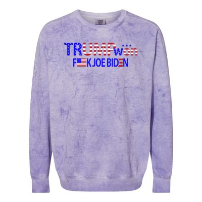 Trump Won F Biden Colorblast Crewneck Sweatshirt