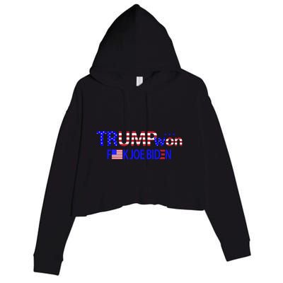 Trump Won F Biden Crop Fleece Hoodie