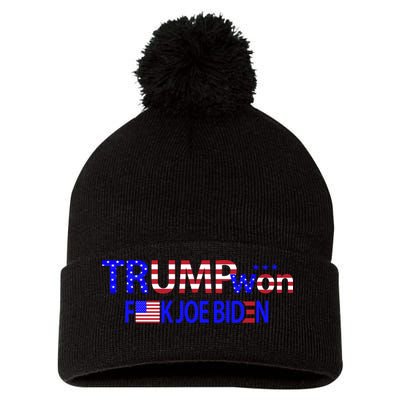 Trump Won F Biden Pom Pom 12in Knit Beanie