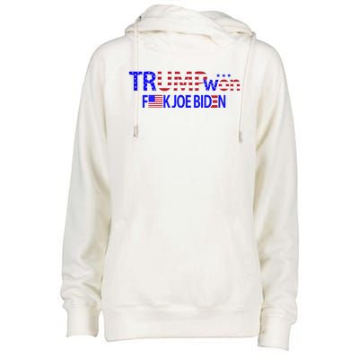 Trump Won F Biden Womens Funnel Neck Pullover Hood