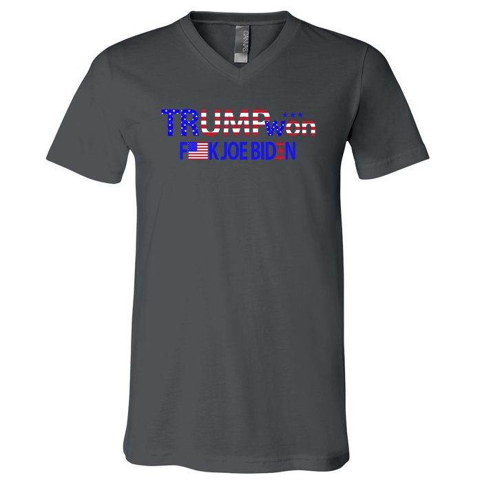 Trump Won F Biden V-Neck T-Shirt