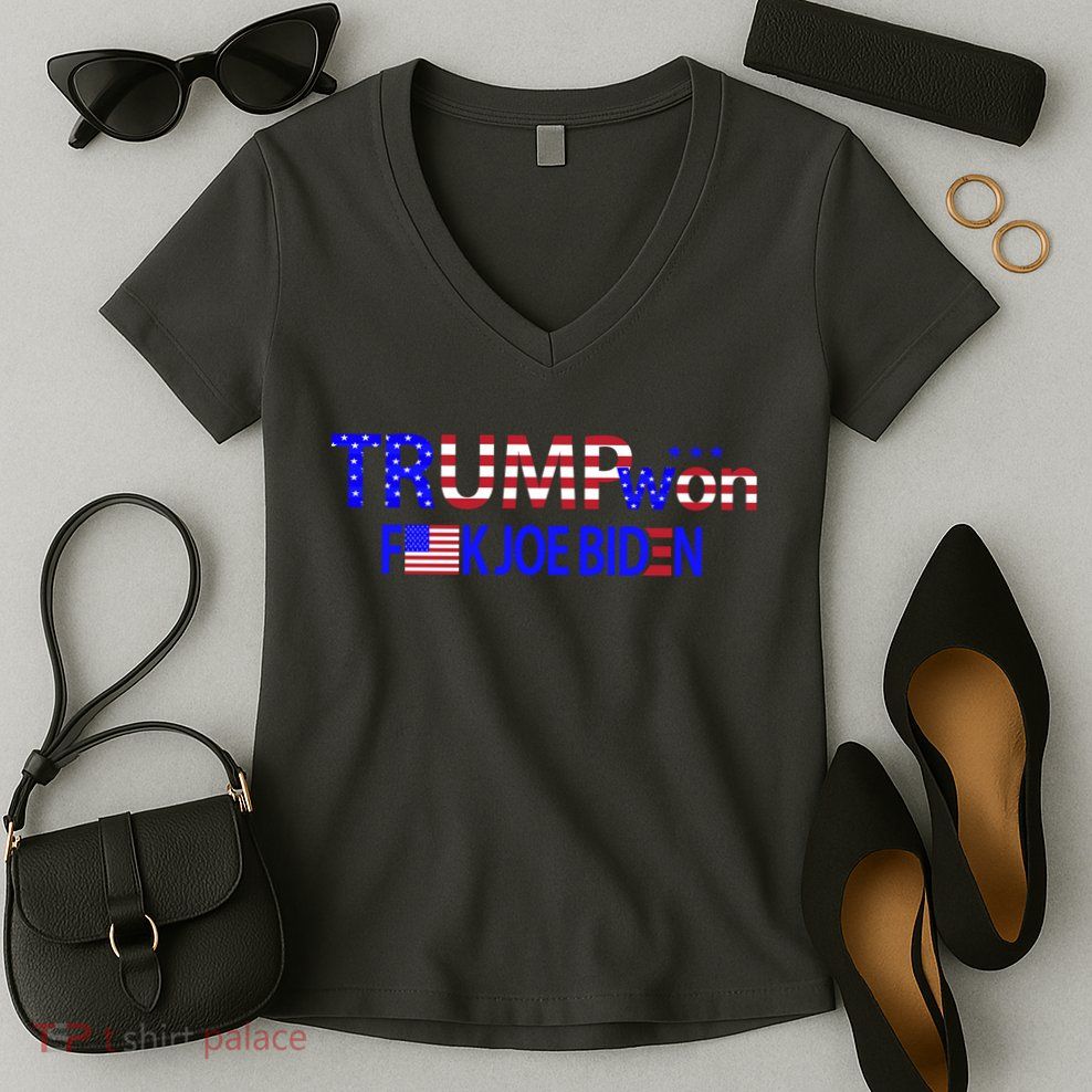 Trump Won F Biden Women's V-Neck T-Shirt