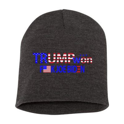 Trump Won F Biden Short Acrylic Beanie