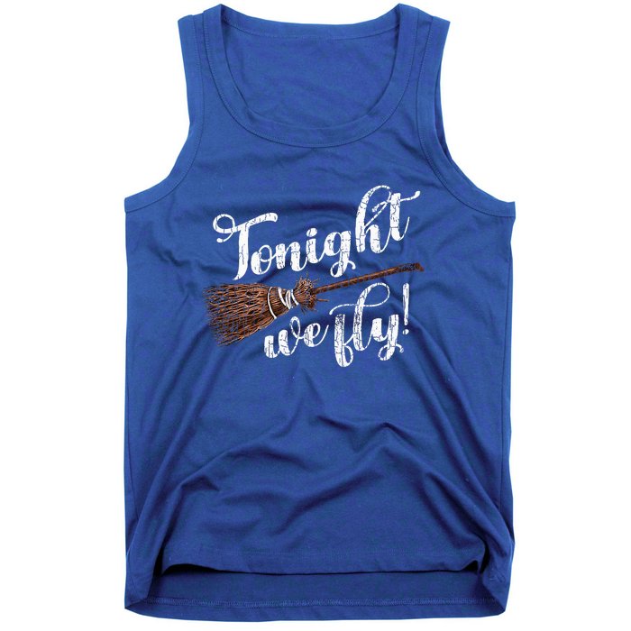 Tonight We Fly Fun Halloween Pumpkin Witches Tank Top