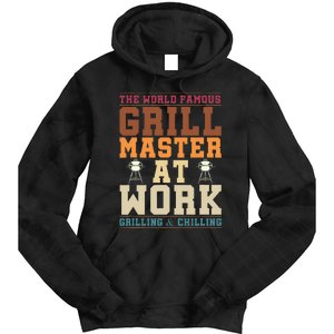 The World Famous Grill Master At Work Funny BBQ Barbecue Tie Dye Hoodie