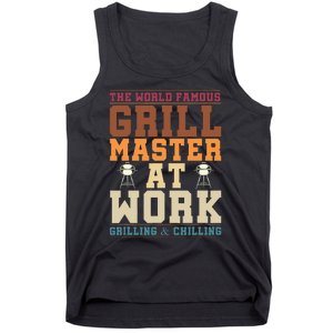 The World Famous Grill Master At Work Funny BBQ Barbecue Tank Top