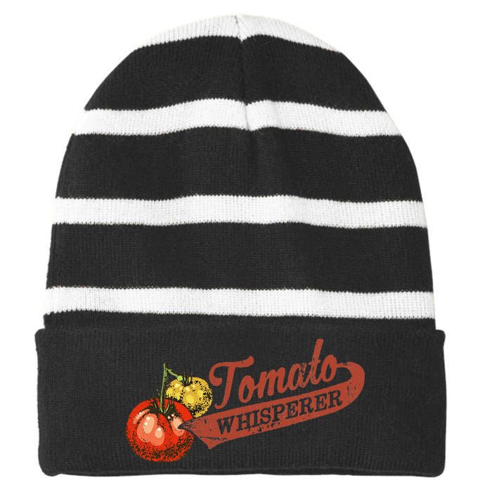 Tomato Whisperer For Gardening Enthusiasts Striped Beanie with Solid Band